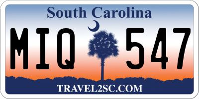 SC license plate MIQ547