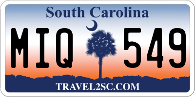 SC license plate MIQ549