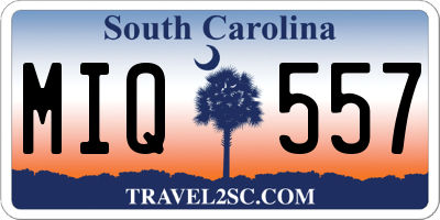 SC license plate MIQ557