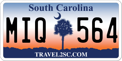 SC license plate MIQ564
