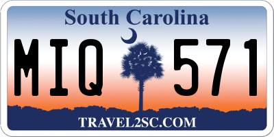 SC license plate MIQ571