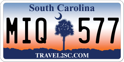 SC license plate MIQ577