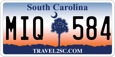 SC license plate MIQ584