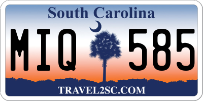 SC license plate MIQ585