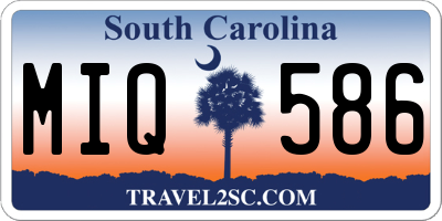 SC license plate MIQ586