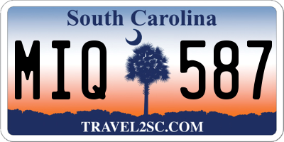 SC license plate MIQ587