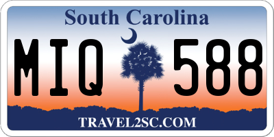 SC license plate MIQ588