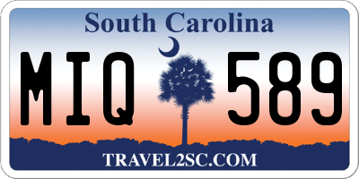 SC license plate MIQ589