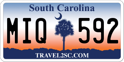 SC license plate MIQ592