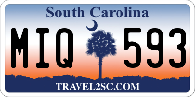 SC license plate MIQ593