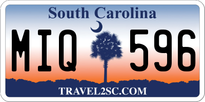 SC license plate MIQ596