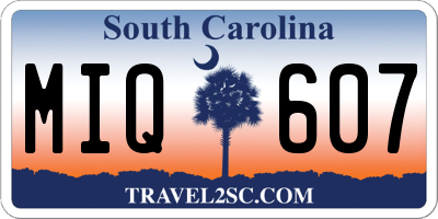 SC license plate MIQ607