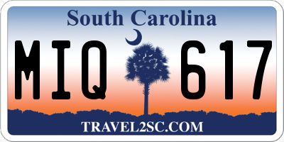 SC license plate MIQ617