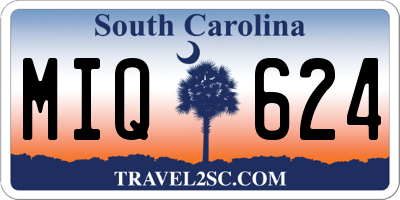 SC license plate MIQ624