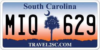 SC license plate MIQ629