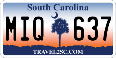 SC license plate MIQ637