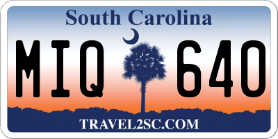 SC license plate MIQ640