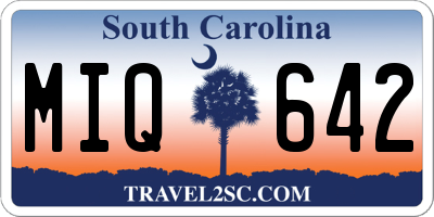 SC license plate MIQ642