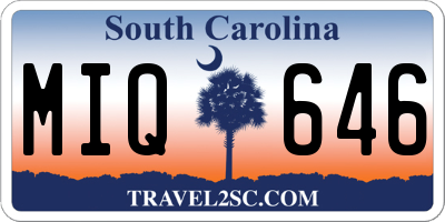 SC license plate MIQ646