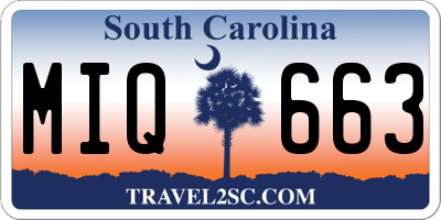 SC license plate MIQ663