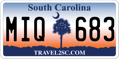 SC license plate MIQ683