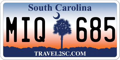 SC license plate MIQ685