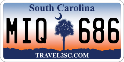 SC license plate MIQ686