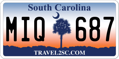 SC license plate MIQ687