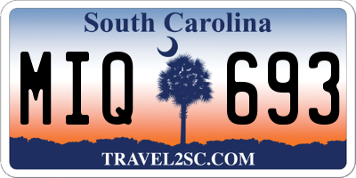 SC license plate MIQ693