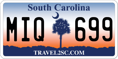 SC license plate MIQ699