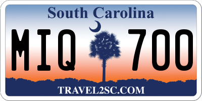 SC license plate MIQ700