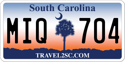 SC license plate MIQ704