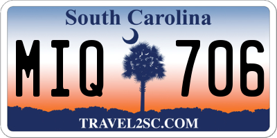 SC license plate MIQ706
