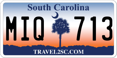 SC license plate MIQ713