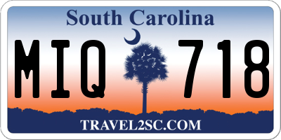 SC license plate MIQ718