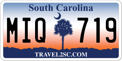 SC license plate MIQ719