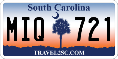 SC license plate MIQ721