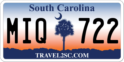 SC license plate MIQ722