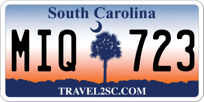 SC license plate MIQ723