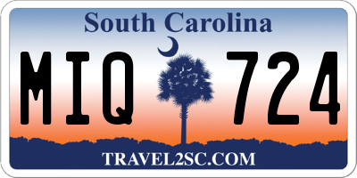 SC license plate MIQ724