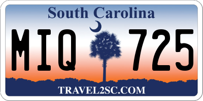 SC license plate MIQ725