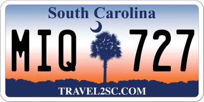 SC license plate MIQ727