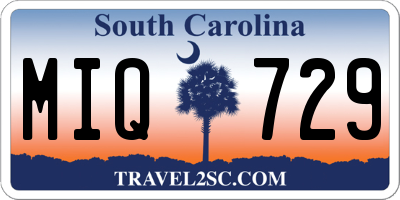 SC license plate MIQ729
