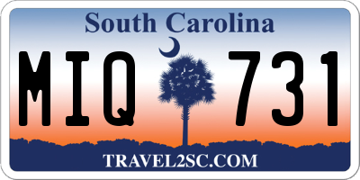SC license plate MIQ731