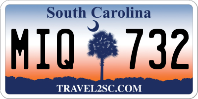 SC license plate MIQ732