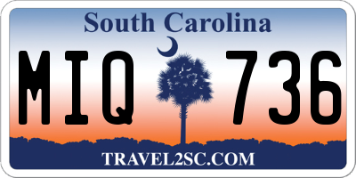 SC license plate MIQ736