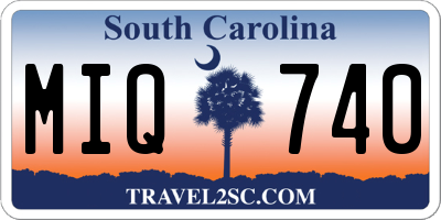 SC license plate MIQ740