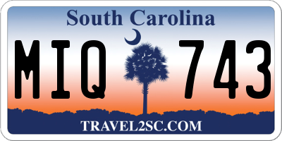 SC license plate MIQ743