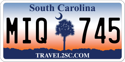 SC license plate MIQ745