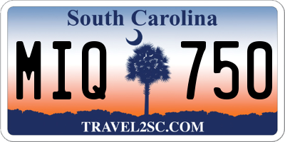 SC license plate MIQ750